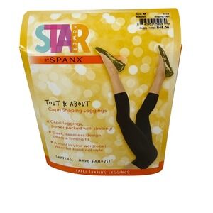 Star‎ Power by Spanx Capri Shaping Leggings Tout & About Size M Black 2219 NEW